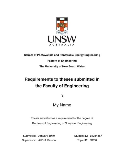 Sample Thesis layout | Thesis | Postgraduate Education