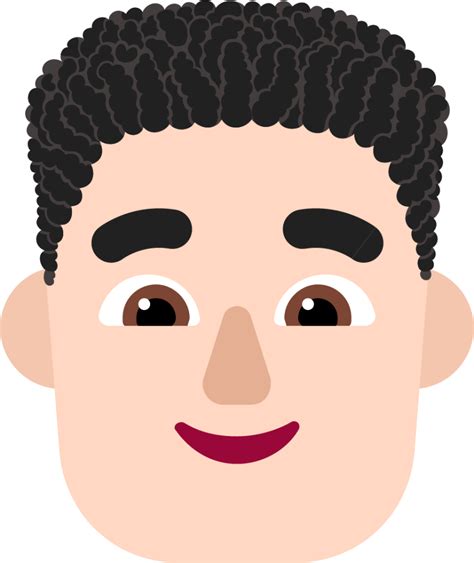 "man curly hair light" Emoji - Download for free – Iconduck