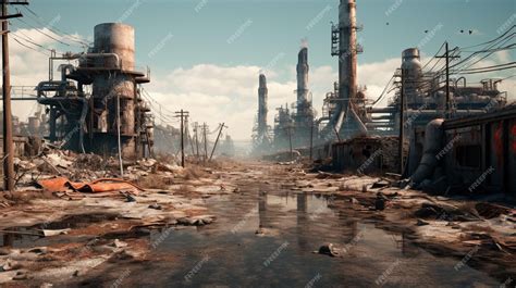 Premium AI Image | PostApocalyptic Wastelands game background