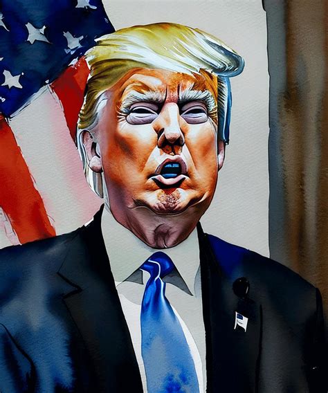 Donald Trump Portrait Painting, Character Realistic Watercolor Paintings, Trump Painting by ...