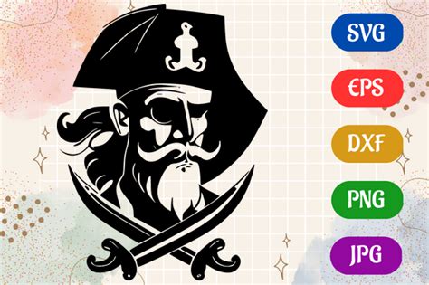 Pirate | Black and White Logo Vector Art Graphic by Creative Oasis ...