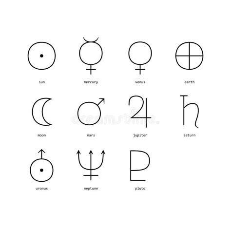 Set Of Planetary Symbols Stock Vector - Image: 58640442