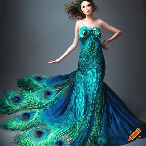 Peacock-inspired dress on Craiyon