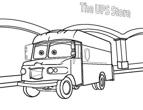 Ups Truck Coloring Pages Sketch Coloring Page