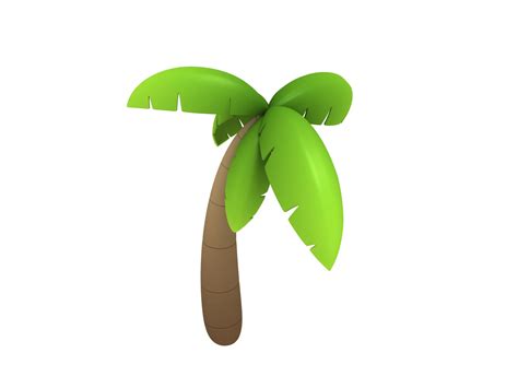 a green palm tree on a white background with clippings to the left side