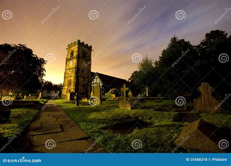 Church at night stock photo. Image of religion, scary - 25688218