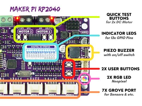 Maker Pi RP2040 Robot Controller Board for Motion Control Projects - Electronics-Lab.com