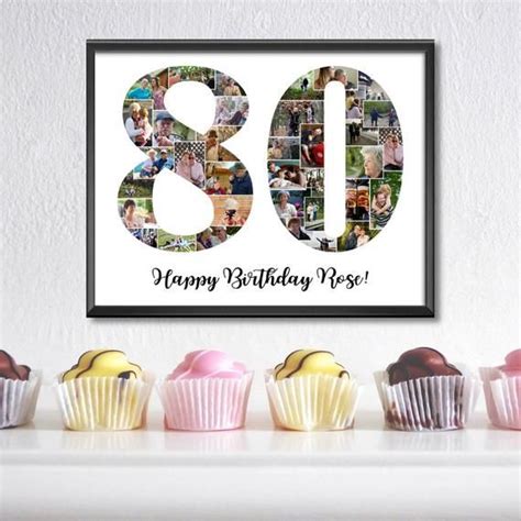 80th Birthday Photo Collage-number 80 Photo Collage-80 Year Photo ...