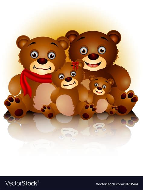 Happy bear family in harmony Royalty Free Vector Image