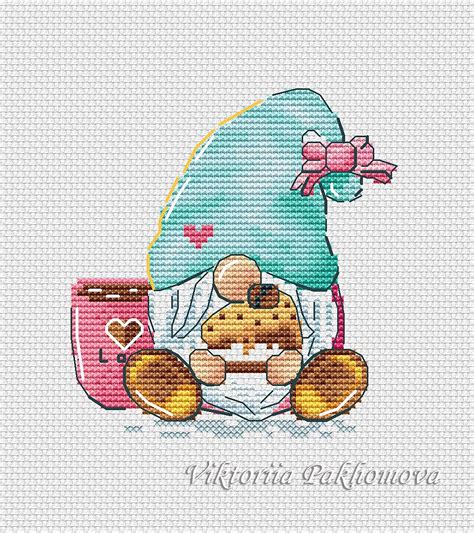 Sweet tooth gnome cross stitch pattern pdf gnome sweet dwarf hand ...