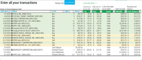 2023 Stock Portfolio Tracker Excel Template with Live data