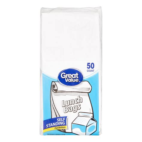 Great Value White Lunch Bags, 50 Count - Walmart.com