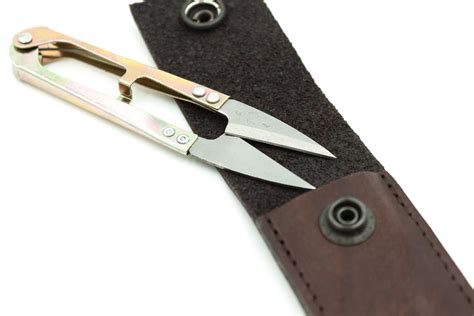 Thread Clippers With Brown Leather Case | Buffalo Billfold Company