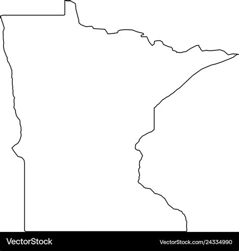 Minnesota state of usa - solid black outline map Vector Image