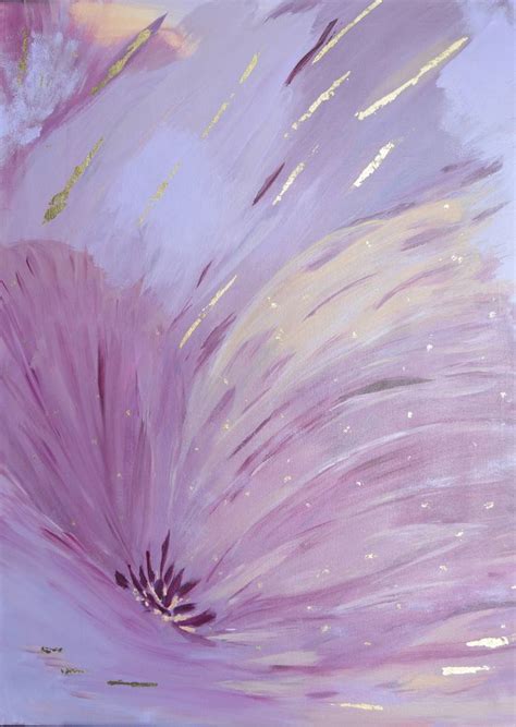 Abstract Acrylic Flower In Pastel Color Painting by Samantha Berg | Saatchi Art