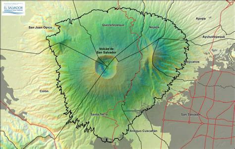 Mapeo del volcán de San Salvador. Foto MARN