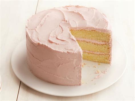 Lemon Chiffon Cake with Strawberry Frosting Recipe | Food Network