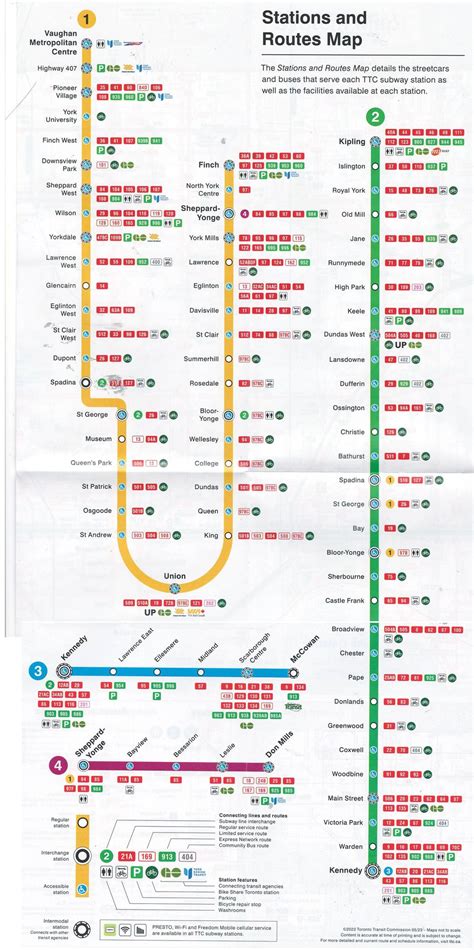 TTC Ride Guide Map 2023 Summer Toronto Canada Subway Bus Public Transit . on eBid United States ...