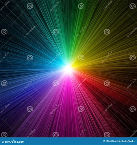 Light Prism Rainbow Spectrum. Physics Refraction Color Circle Linear Schemes, Visible Waves ...