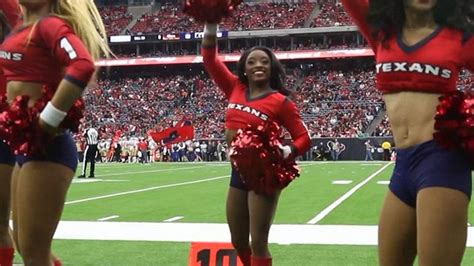 Simone Biles Crushes Texans Cheerleading Debut, Mostly