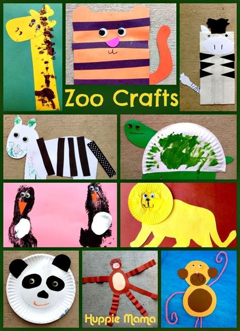 10 Zoo Animal Preschool Crafts, including monkeys, tigers, lions, giraffes, penguins… | Zoo ...