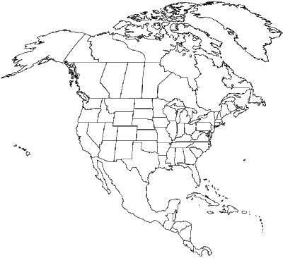 Blank Map of North America