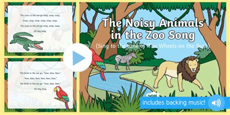 The Noisy Animals in the Zoo Song PowerPoint (teacher made)