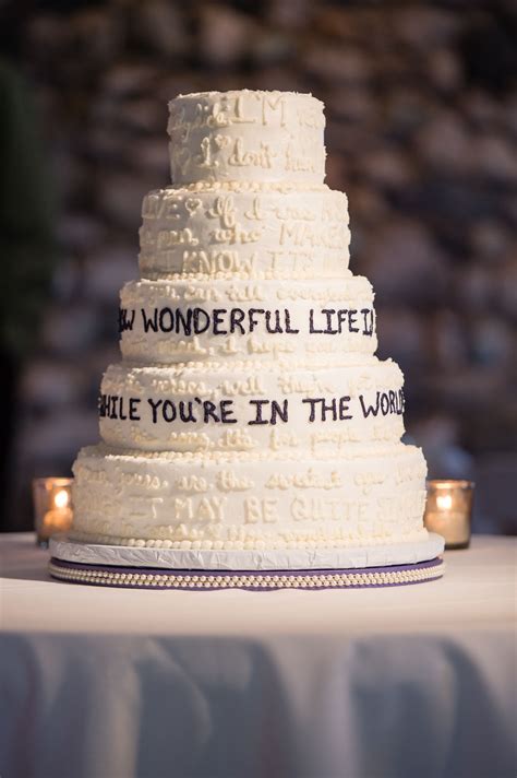 Wedding Cake with Song Lyrics