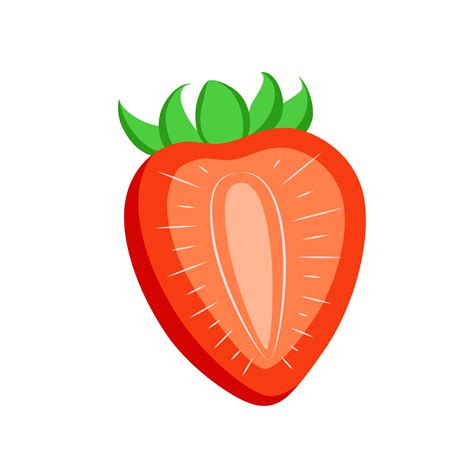 Vector strawberry icon. Color drawing of a strawberry cut 7780706 ...