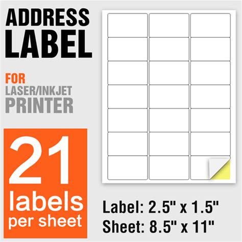 A4 Paper Laser Printing Self Adhesive Labels 21 Per Sheet - 100 Sheets ...