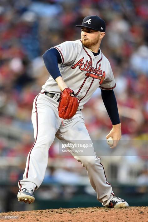 Sean Newcomb of the Atlanta Braves pitches during a baseball game... | Atlanta braves, Braves ...