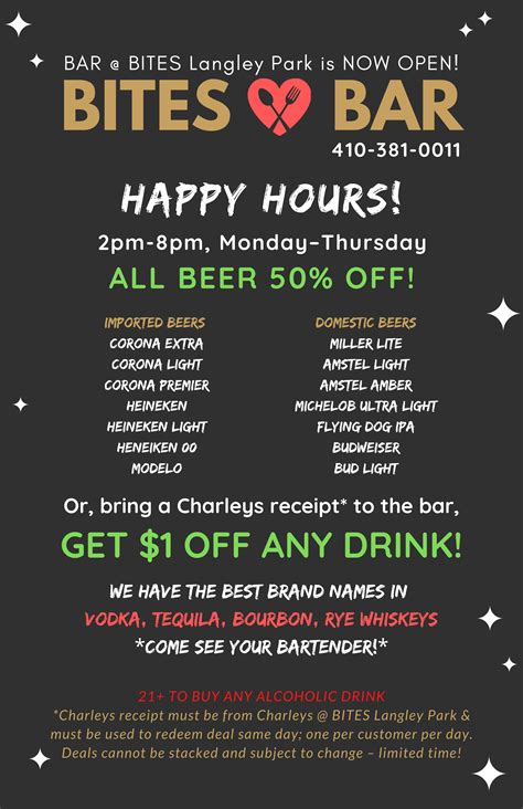 BITES Langley Park Happy Hour - HAPPY HOURS @ THE BITES BAR