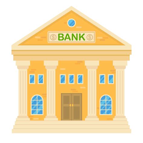 Vector illustration of retro bank building. Facade of a classic house in flat style. Two storey ...