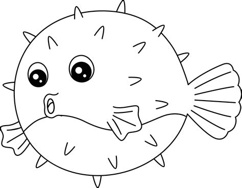 Pufferfish Coloring Page Isolated for Kids 5162673 Vector Art at Vecteezy