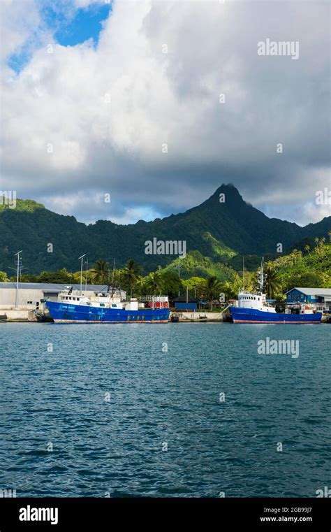 Fishing harbour of Avarua, capital of Rarotonga, Rartonga and the Cook ...