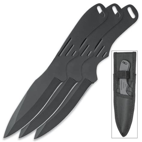 On Target 3-Piece Black Throwing Knife Set | Kennesaw Cutlery