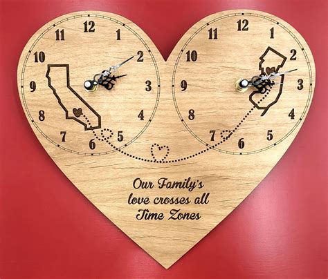 Personalized Dual Time Zone Clock Personalized Time Zone - Etsy | Time ...