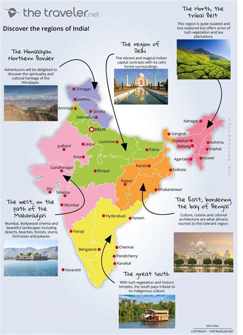 Tourist map of India: tourist attractions and monuments of India