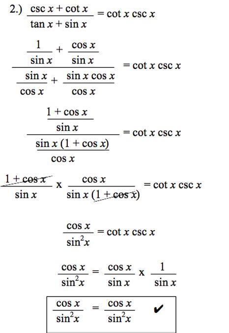 Basic Trigonometric Identities Worksheet Pdf