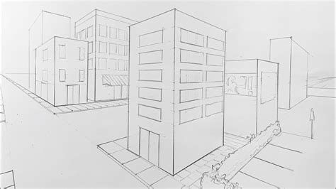 Drawing a cityscape in 2-point perspective - YouTube