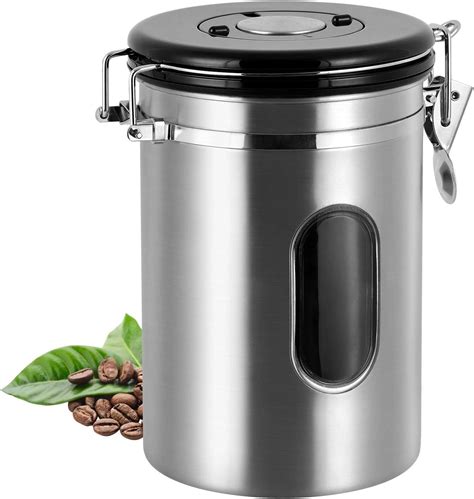 Amazon.com: Coffee Canister Stainless Steel Airtight Coffee Container with Date-Tracker, CO2 ...