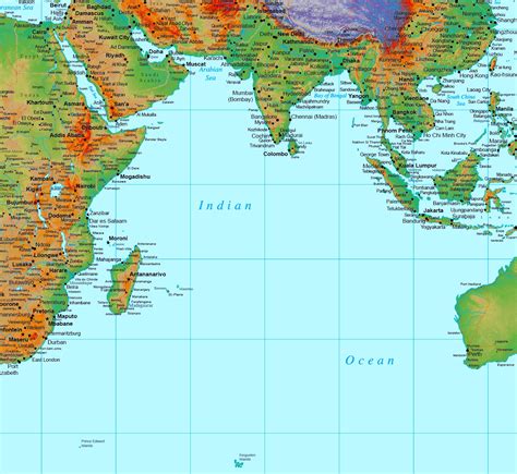 Detailed map of Indian Ocean - Ontheworldmap.com