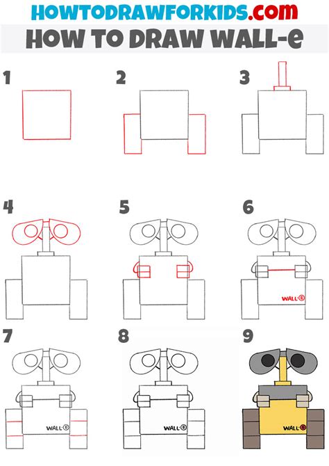 How To Draw Wall E Easy Drawing Tutorial For Kids | Images and Photos finder