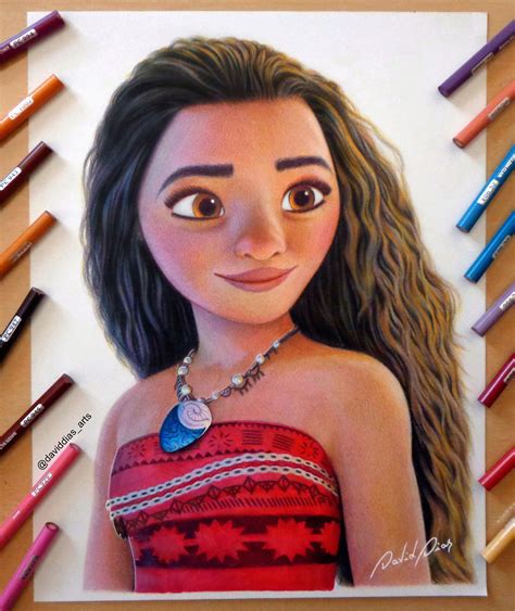 Realistic Moana Drawing