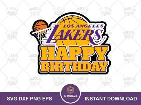 Lakers Happy Birthday Cake Topper PNG | Vectorency | Birthday cake toppers, Happy birthday ...