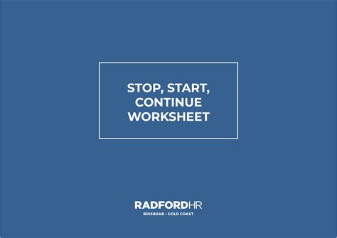 Stop, Start, Continue Worksheet - Radford HR