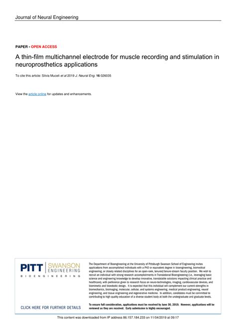 (PDF) A thin-film multichannel electrode for muscle recording and ...