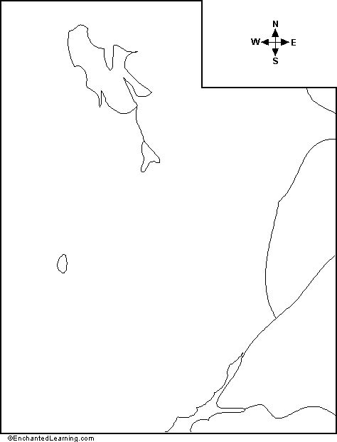 Outline Map Utah - EnchantedLearning.com