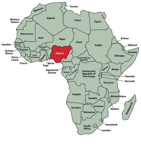 Nigeria in Africa | Map of nigeria, Africa map, Africa