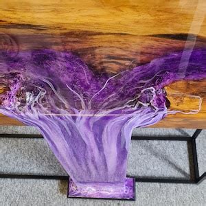 Resin Waterfall Console Table With Amethyst - Etsy